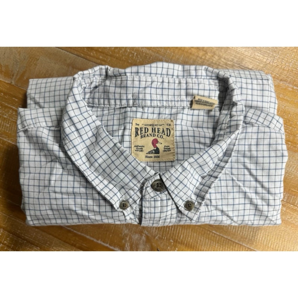 RedHead Shirt‎ Mens 2XL Plaid Button Up Short Sleeve Cotton Shirt Lot Of 2 B2 - Picture 5 of 12